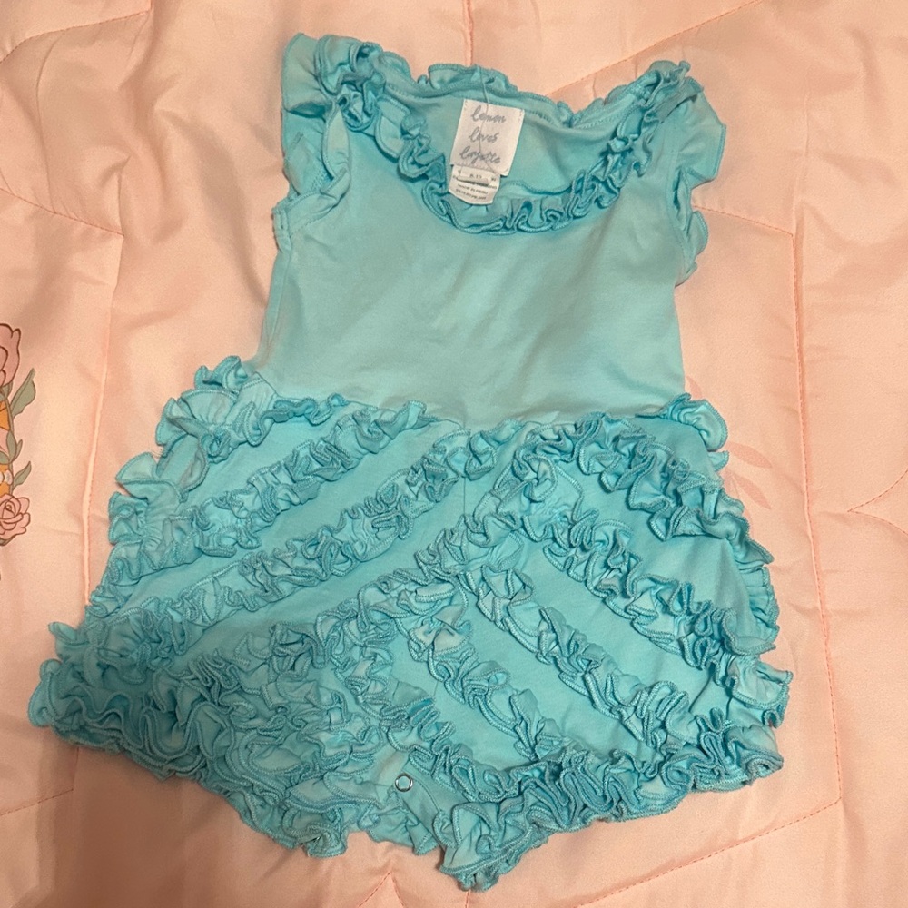 Lemon Loves Lime Aqua Ruffle One Piece
